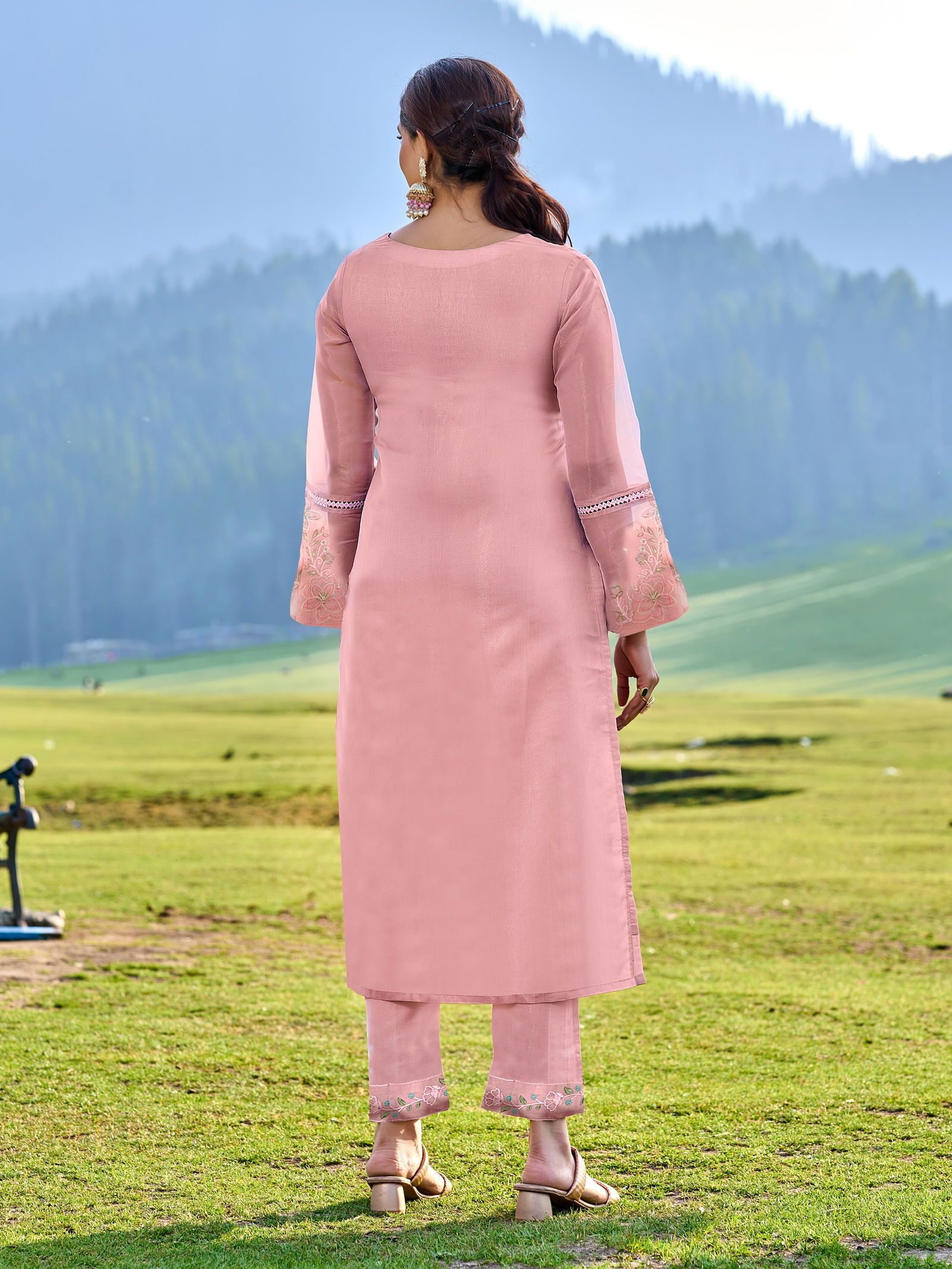 Shimmer Organza Kurti With Bottom Dupatta Wholesale Price In Surat